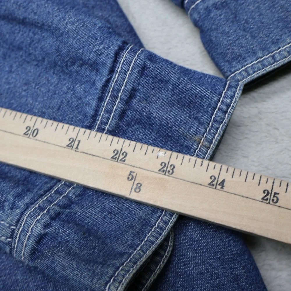 Levis Shirt Jacket Mens XL Blue Denim Sherpa Fleece Lined Western Button Up Work - Picture 13 of 14
